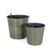 2-Pack Self-watering Wicker Decor Planter for Indoor and Outdoor - Round - Grey Default -DTYStore