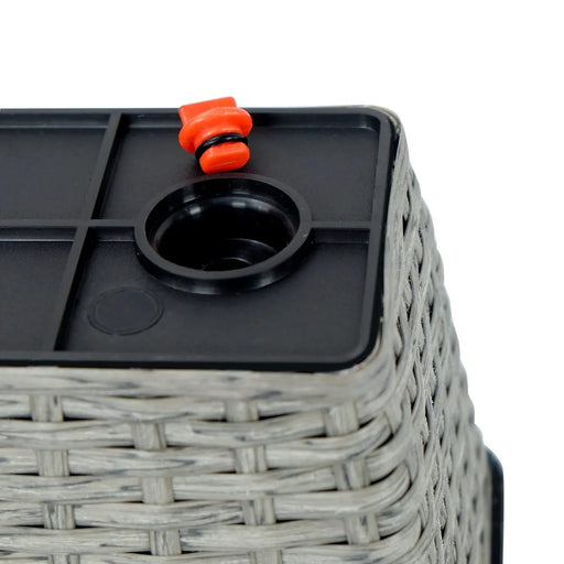 2-Pack Smart Self-watering Rectangle Planter for Indoor and Outdoor - Hand Woven Wicker - Gray Default -DTYStore