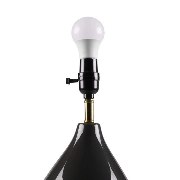 2-Tone Ceramic Table Lamp Set of 2 Black/Gold See below Default -DTYStore