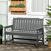 Outsunny Outdoor Bench, 2-Person Park Style Garden Bench with All-Weather HDPE, 704 lbs. Weight Capacity Porch Bench with Slatted Back & Armrests, Dark Gray - DTYStore