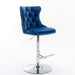 Furniture,Swivel Velvet Barstools Adjusatble Seat Height from 25-33 Inch, Modern Upholstered Chrome base Bar Stools with Backs Comfortable Tufted for Home Pub and Kitchen Island（Blue,Set of 2） - DTYStore