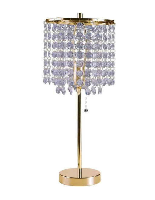 20.25' Tall Metal Table Lamp' Deco Glam' with Gold finish and Crystal Accents Default -DTYStore