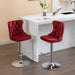 Swivel Velvet Barstools Adjusatble Seat Height from 25-33 Inch, Chrome base Bar Stools with Backs Comfortable Tufted for Home Pub and Kitchen Island, Wine Red,Burgundy,Set of 2,1712WR - DTYStore
