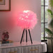 20.5' In Hot Pink Feather Shade Tripod Modern Metal Table Lamp Default -DTYStore