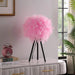 20.5' In Hot Pink Feather Shade Tripod Modern Metal Table Lamp Default -DTYStore