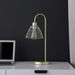 20.5' In Industrial Farm Pendant Cage Satin Matte Gold Metal Table Lamp Default -DTYStore