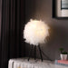 20.5' In Pure White Feather Shade Tripod Modern Metal Table Lamp Default -DTYStore