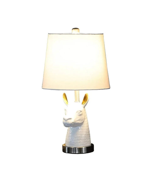 20.5' Patagonia White Llama Bust Resin Table Lamp Default -DTYStore