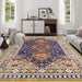 Area Rug 6x9 Vintage Bohemia Large Persian Non-slip Washable Rug For Living Room Kitchen Bedroom Living Room Abstract Geometrical Blue/Yellow - DTYStore
