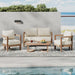 4-Pieces Acacia Wood Patio Furniture Set, Outdoor Furniture with Coffee Table, Patio Conversation Set Deep Seating with Soft Cushion, Porch Chairs for Garden, Backyard Porch Balcony, Brown wash, Beige - DTYStore