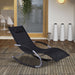 Outsunny Zero Gravity Rocking Chair Outdoor Chaise Lounge Chair Recliner Rocker with Detachable Pillow and Durable Weather-Fighting Fabric for Patio, Deck, Pool, Black - DTYStore