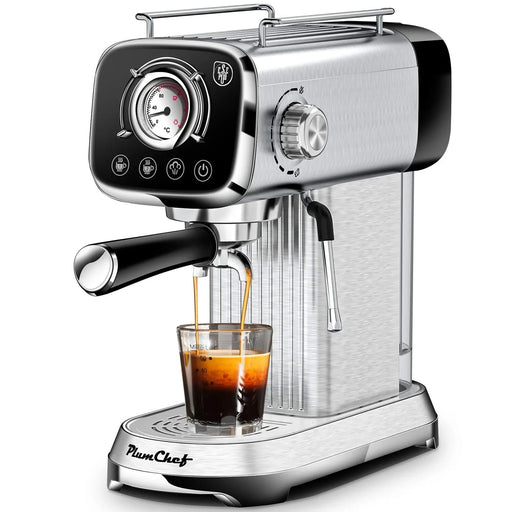 20 Bar Compact Espresso Machine with Milk Frother, Dual Shot Options, ESE Pod Compatibility, Temperature Display, Removable Water Tank for Cappuccino, Latte, & Macchiato at Home Default -DTYStore