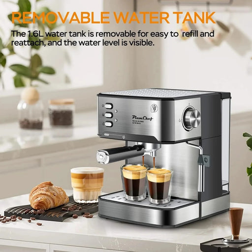 20 Bar Professional Espresso Machine with Milk Frother, Single & Double Shot, ESE Pod Compatible, Removable Water Tank for Cappuccino, Latte, & Macchiato – Home Barista Edition Default -DTYStore