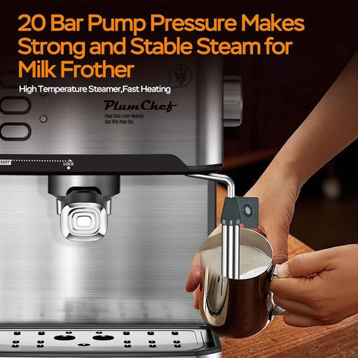 20 Bar Professional Espresso Machine with Milk Frother, Single & Double Shot, ESE Pod Compatible, Removable Water Tank for Cappuccino, Latte, & Macchiato – Home Barista Edition Default -DTYStore