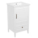 20' Bathroom Vanity with Sink, Bathroom Cabinet with A Door, Door Shelf Storage and Adiustable Foot Pads, A Drawer, White Default -DTYStore