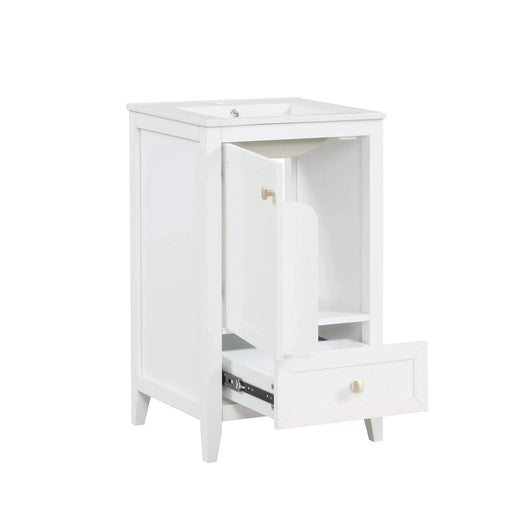 20' Bathroom Vanity with Sink, Bathroom Cabinet with Soft Closing Door, Storage Rack and A Drawer, White Default -DTYStore