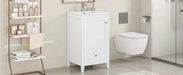 20' Bathroom Vanity with Sink, Bathroom Cabinet with Soft Closing Door, Storage Rack and A Drawer, White Default -DTYStore