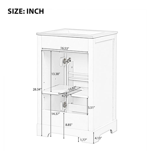 20' Bathroom Vanity with Sink, Bathroom Cabinet with Soft Closing Door, Storage Rack and Adjustable Shelve, Black Default -DTYStore