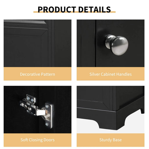 20' Bathroom Vanity with Sink, Bathroom Cabinet with Soft Closing Door, Storage Rack and Adjustable Shelve, Black Default -DTYStore