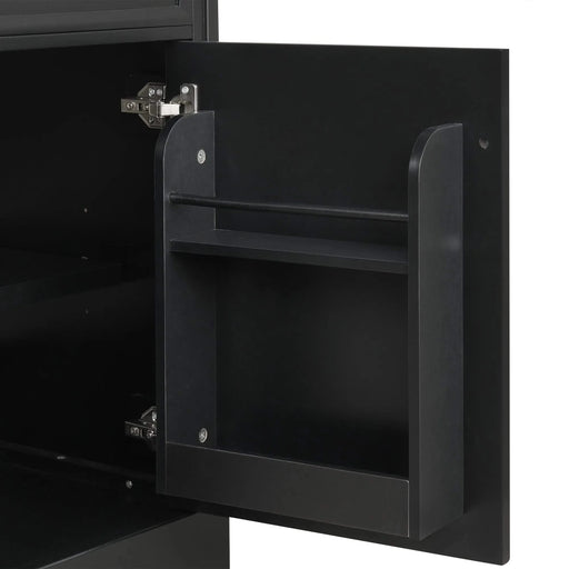 20' Bathroom Vanity with Sink, Bathroom Cabinet with Soft Closing Door, Storage Rack and Adjustable Shelve, Black Default -DTYStore