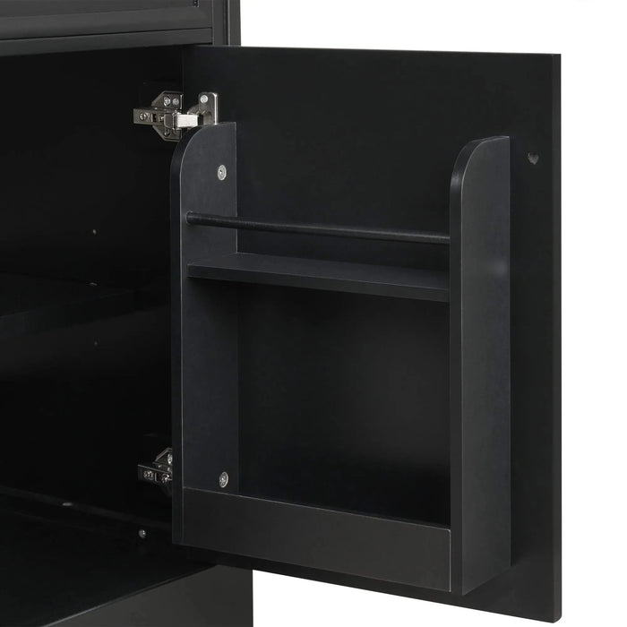 20' Bathroom Vanity with Sink, Bathroom Cabinet with Soft Closing Door, Storage Rack and Adjustable Shelve, Black Default -DTYStore