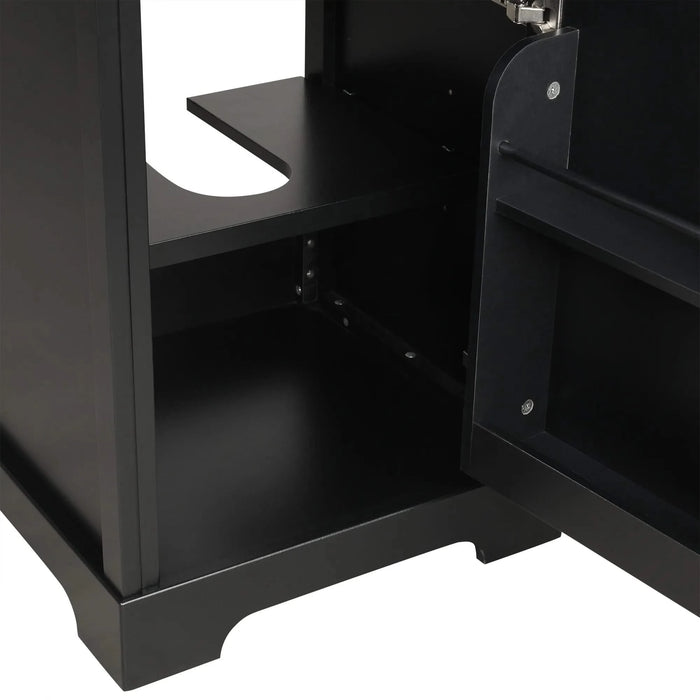 20' Bathroom Vanity with Sink, Bathroom Cabinet with Soft Closing Door, Storage Rack and Adjustable Shelve, Black Default -DTYStore