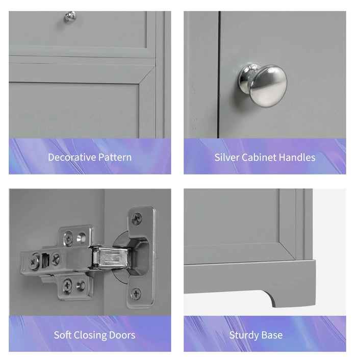 20' Bathroom Vanity with Sink, Bathroom Cabinet with Soft Closing Door, Storage Rack and Adjustable Shelve, Grey Default -DTYStore