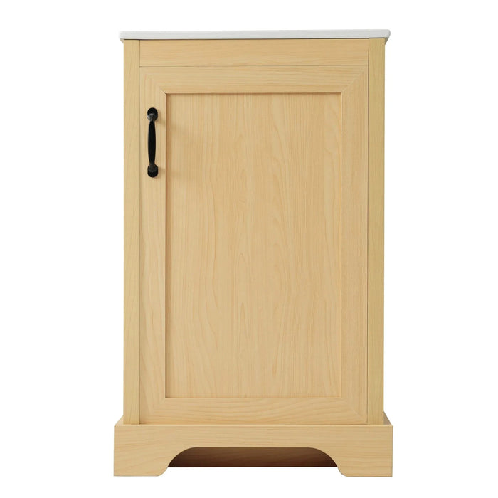 20' Bathroom Vanity with Sink, Bathroom Cabinet with Soft Closing Door, Storage Rack and Adjustable Shelve, Natural Wood Default -DTYStore