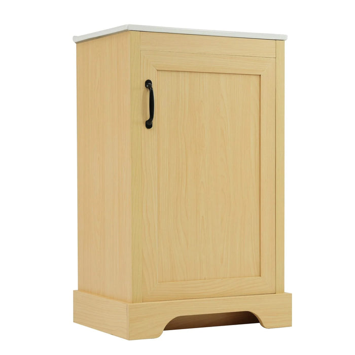 20' Bathroom Vanity with Sink, Bathroom Cabinet with Soft Closing Door, Storage Rack and Adjustable Shelve, Natural Wood Default -DTYStore