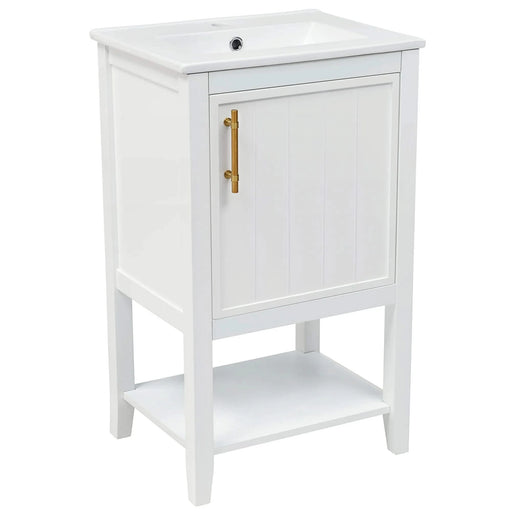 20' Bathroom Vanity with Sink, Bathroom Cabinet with Soft Closing Door, Storage Rack and Open Shelf, White(Old SKU:WF308492AAK) Default -DTYStore