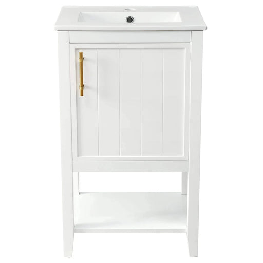 20' Bathroom Vanity with Sink, Bathroom Cabinet with Soft Closing Door, Storage Rack and Open Shelf, White(Old SKU:WF308492AAK) Default -DTYStore