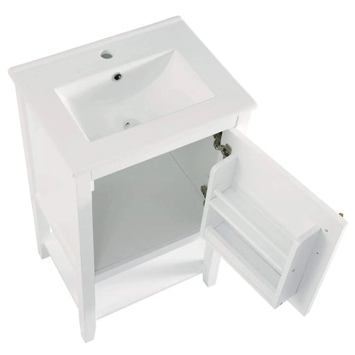 20' Bathroom Vanity with Sink, Bathroom Cabinet with Soft Closing Door, Storage Rack and Open Shelf, White(Old SKU:WF308492AAK) Default -DTYStore
