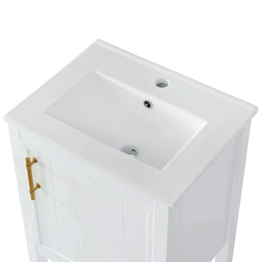 20' Bathroom Vanity with Sink, Bathroom Cabinet with Soft Closing Door, Storage Rack and Open Shelf, White(Old SKU:WF308492AAK) Default -DTYStore