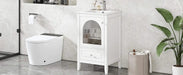 20' Bathroom Vanity with Sink, Bathroom Cabinet with Soft Closing Glass Door, A Drawer, White Default -DTYStore