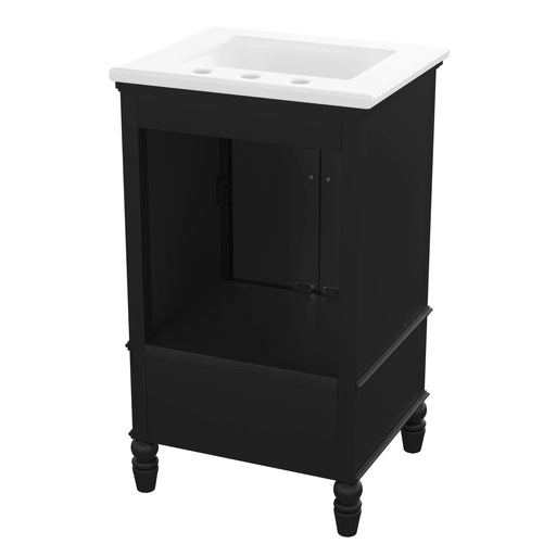 20' Bathroom Vanity with Sink, Bathroom Cabinet with Two Doors, Magnetic Door Stopper and Adiustable Foot Pads, A Drawer, Black Default -DTYStore