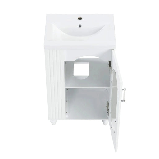 20' Bathroom Vanity with Sink, Bathroom Vanity Cabinet with Two-tier Shelf, Adjustable Shelf, Solid Wood and MDF, White(Old Sku:WF322518AAK) Default -DTYStore