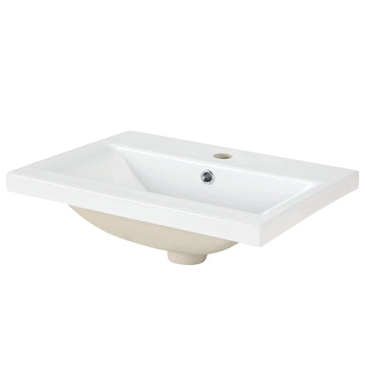 20' Bathroom Vanity with Sink, Bathroom Vanity Cabinet with Two-tier Shelf, Adjustable Shelf, Solid Wood and MDF, White(Old Sku:WF322518AAK) Default -DTYStore