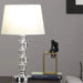 20' Crystal Round Stacked Cube Orbs Metal Table Lamp 'Adelaine', White Default -DTYStore