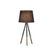 20' Tripod Leg Metal Table Lamp' Devon', Matte Black / Gold Metal Default -DTYStore