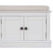 Storage Bench with 4 Doors and Adjustable Shelves, Shoe Bench with Removable Cushion for Living Room, Entryway - DTYStore