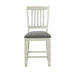 Antique White Finish Wood Counter Height Chairs Set of 2pc Textured Fabric Upholstered Dining Furniture - DTYStore