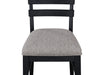 2pc Black Finish Side Chair Gray Fabric Upholstery Seat Ladder Back Contemporary Transitional Style Dining Room Wooden Furniture - DTYStore
