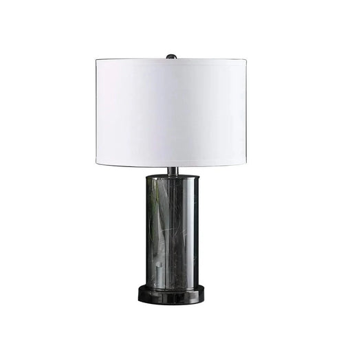 21.25' In Cynx Led Night Light Mid-Century Glass Black Chrome Table Lamp Default -DTYStore