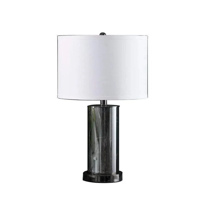 21.25' In Cynx Led Night Light Mid-Century Glass Black Chrome Table Lamp Default -DTYStore