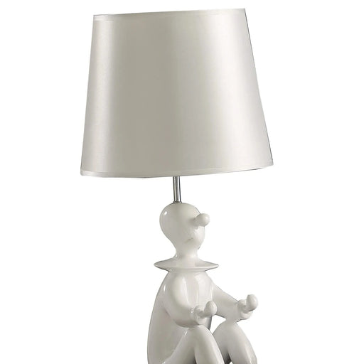 21.25' White Modern Clown Phone Holder Resin Table Lamp Default -DTYStore