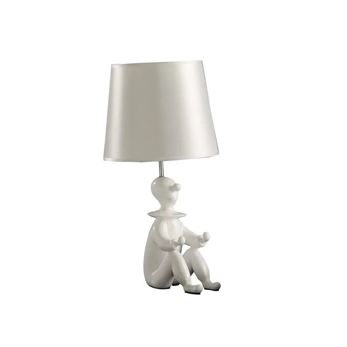 21.25' White Modern Clown Phone Holder Resin Table Lamp Default -DTYStore