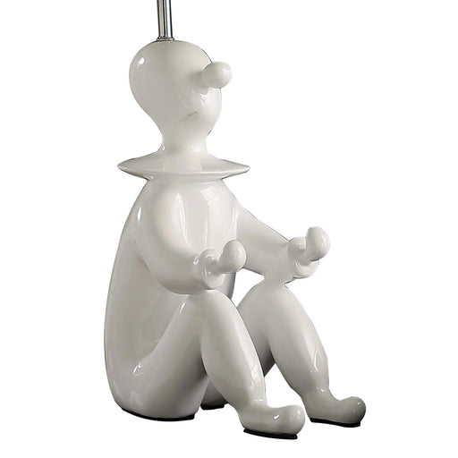 21.25' White Modern Clown Phone Holder Resin Table Lamp Default -DTYStore