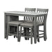 5-piece Counter Height Dining Table Set with Built-in Storage Shelves,Grey(OLD SKU W504S00143) - DTYStore