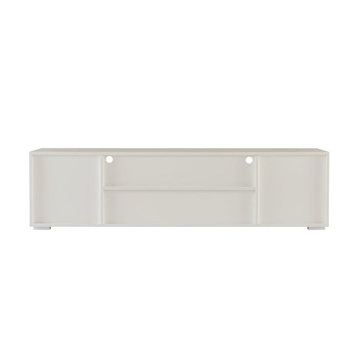 FashionTV stand,TV Cabinet,entertainment center TV station,TV console,console with LED light belt, light belt can be remote control,with cabinets,open cells,for the living room,bedroom,white+dark gray - DTYStore