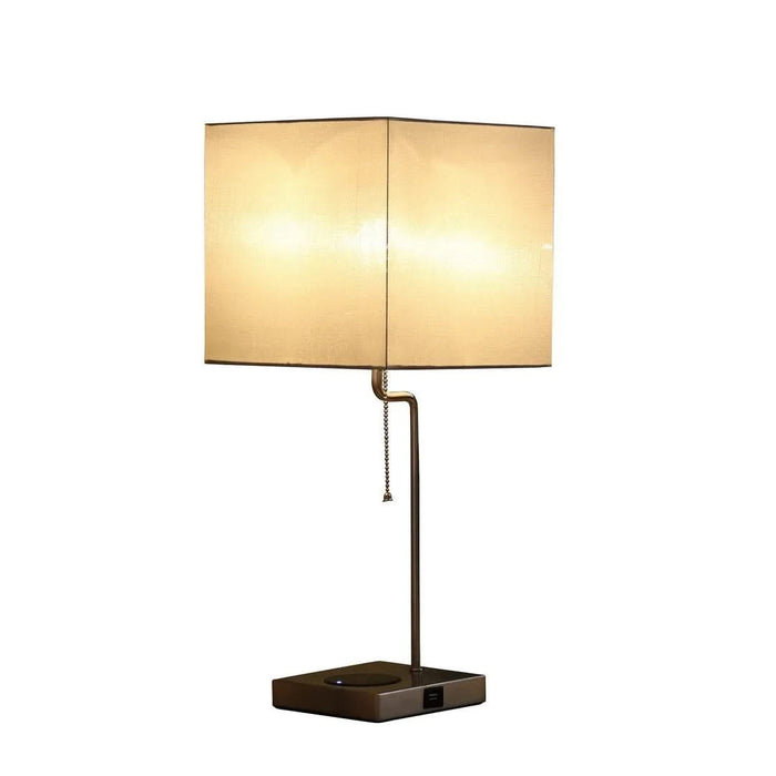 21.5-Inch Aston Square Table Lamp w/ Charging Station Default -DTYStore